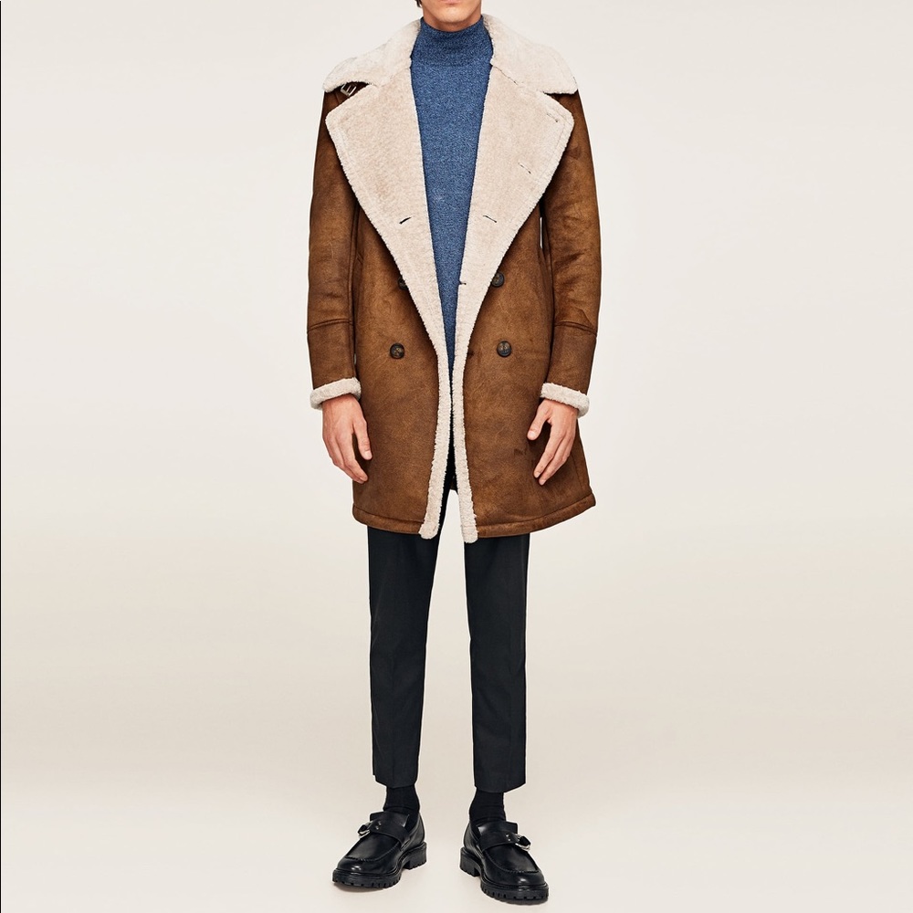 ZARA MEN FAUX SUEDE COAT